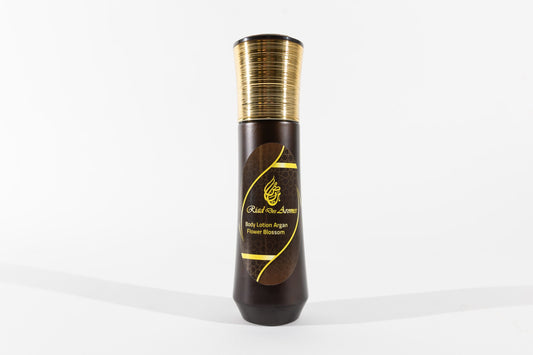 Luxurious Argan Body Lotion with a delightful Orange Blossom scent, perfect for deeply moisturizing and nourishing the skin, leaving it soft and beautifully fragrant.